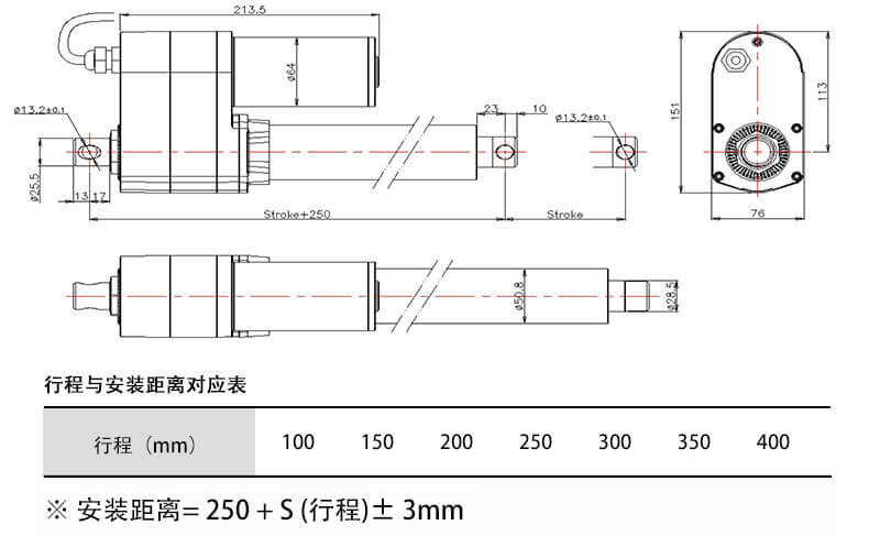 高负载工业电动推杆结构图 高负载工业电动推杆结构图